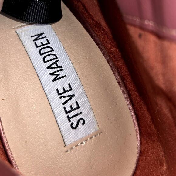 Steve Madden 7.5 Stilettos Women's Pink Ankle Boots Lace Up Shoes - Picture 5 of 7